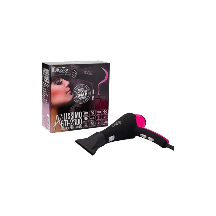 ID Italian Design Airlissimo Pink Hair Dryer 2300W 2 Temperature Settings with 2 Speeds