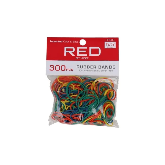 Red Kiss Color Rubber Band Assorted Size 300 Pieces
