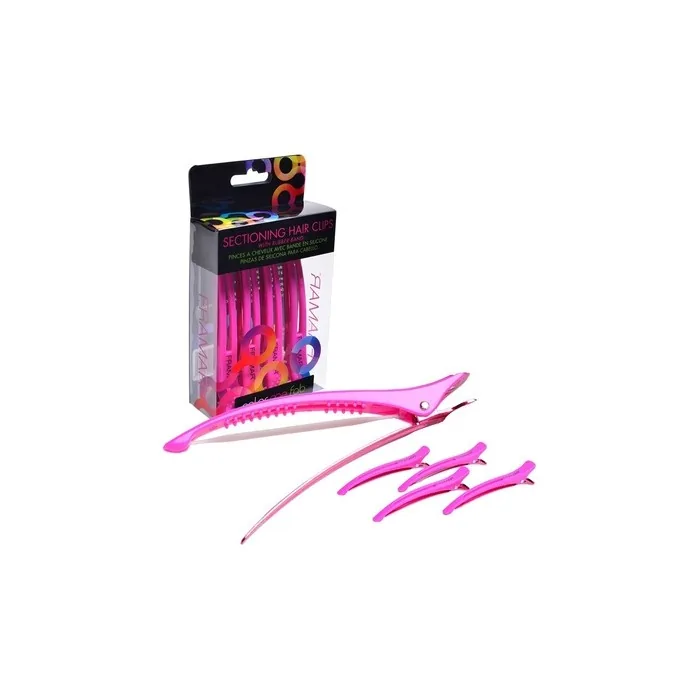 Foil It Pink Elastic Band Sectioning Clips 4 Count