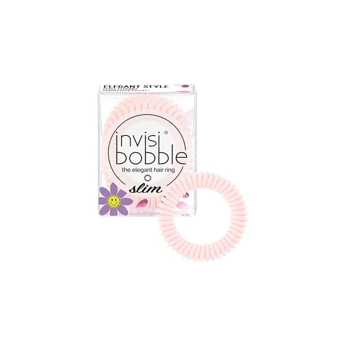 invisibobble Slim Hair Ties Retro Dreamin' in Playful Rose for Girls and Women