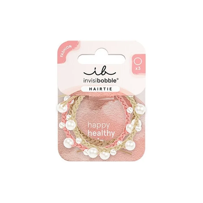 Invisibobble Hairtie Princess Pearl Set of 3 Spiral Hair Bands with Pearls