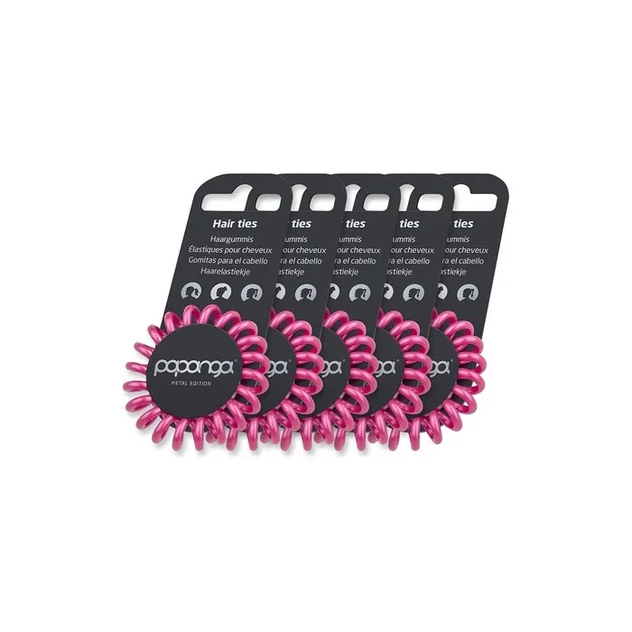 Papanga Spiral Hair Elastics, Metal Edition, Size: Small, Color: Metallic