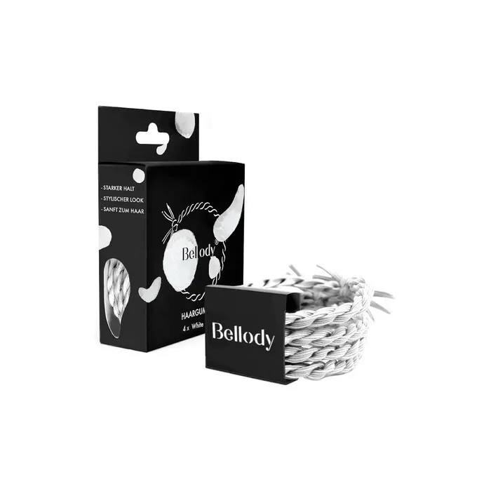 Bellody Original Hair Bobbles Sundance Edition Stylish Braided Hair Scrunchie with Strong Hold Set of 4 White Canyon Women's Hair Accessories