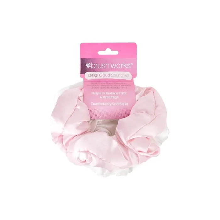 Brushworks Large Cloud Scrunchies Pink & White Pack Of 2