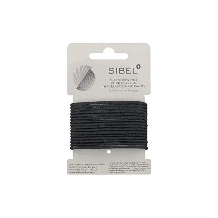 Sibel Black Fine Rubber Bands 16 Pieces