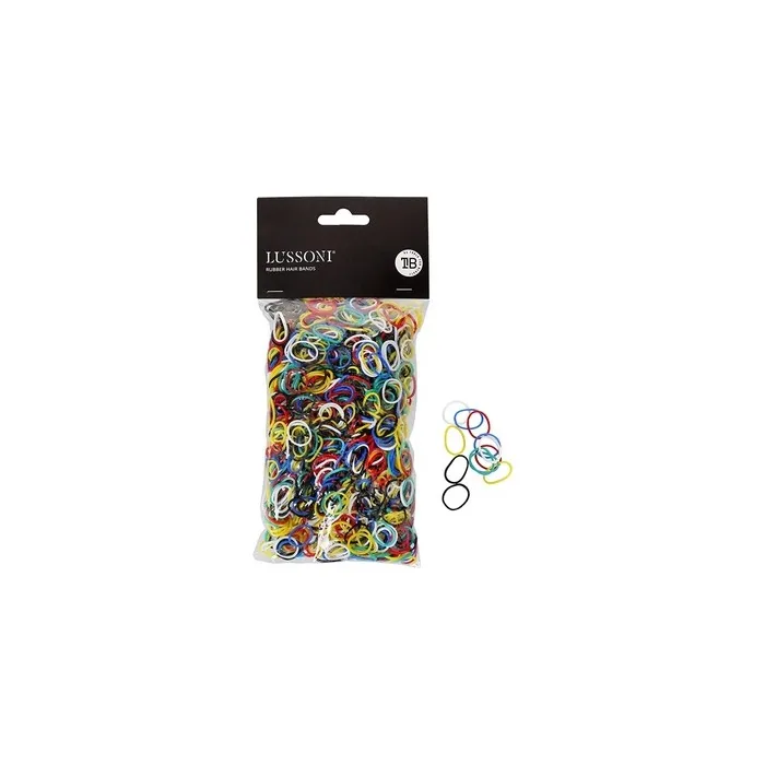 T4B LUSSONI Rubber Hair Bands for Braids and Various Hairstyles 15mm - 100g Multicolor