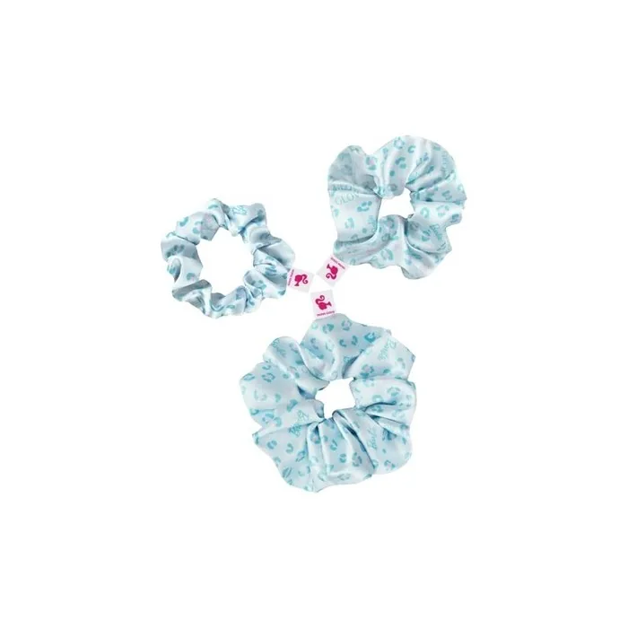 Barbie GLOV Hair Scrunchies for Girls Satin Hair Bands Set of 3 Blue Panther