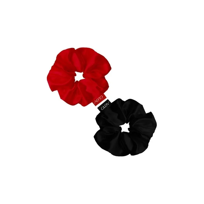 Glov Satin Scrunchies Satin Hair Ties Size Small Wineblack 2 Pieces