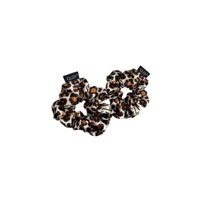 Glov Satin Scrunchies Satin Hair Ties M Cheetah 2 Pieces