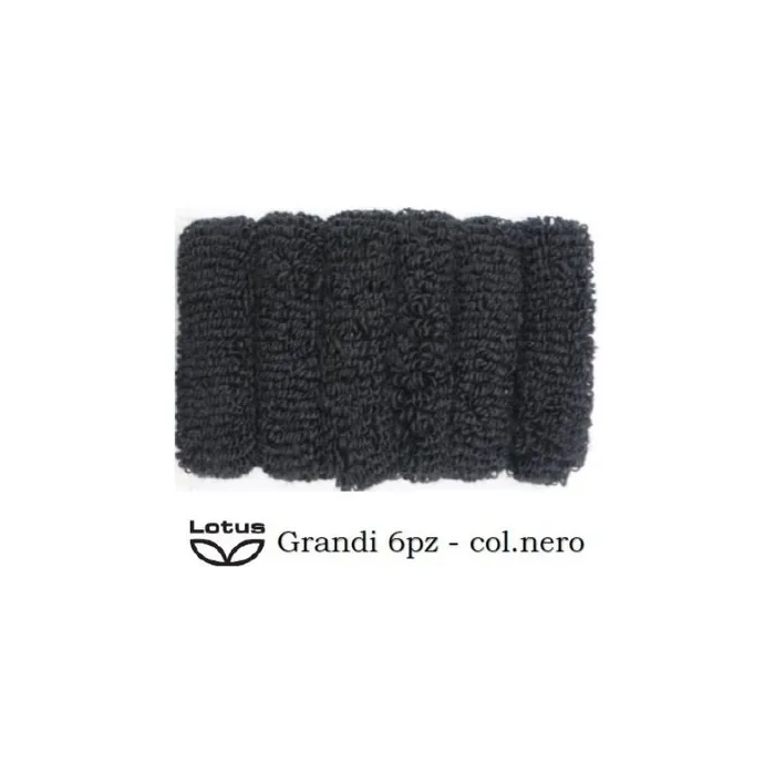 Lotus Hair Elastics In Sponge Black Large