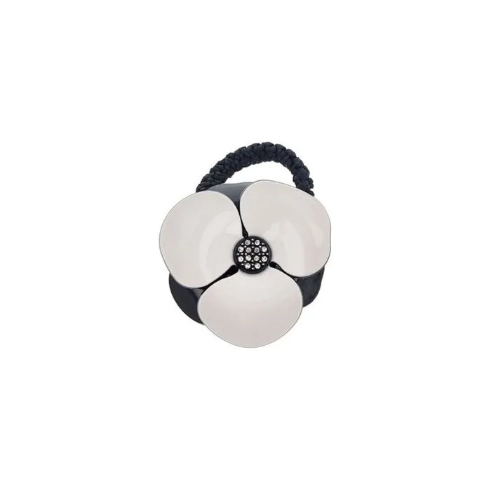 Hair Tie Araban Flower Black White
