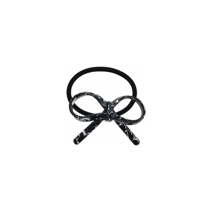 Araban Black and White Hair Tie with Bow