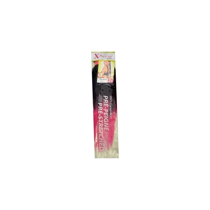 X-Pression Pre-Combed Hair T1b Pink 1x2 - Synthetic Hair Extension