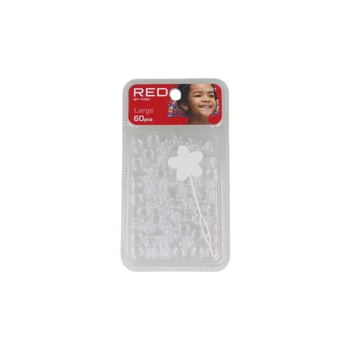 Red Kiss L Hair Beads 60 Pieces Clear Perfect For Hair Styling