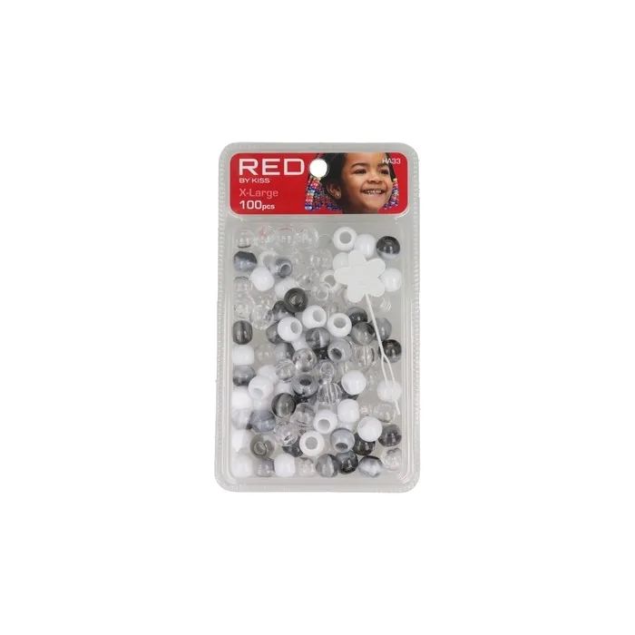Red Kiss Xl Hair Beads 100 Pieces Black