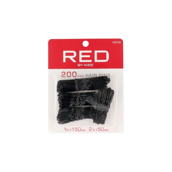 Red Kiss Hair Pins 200 Pieces In Black