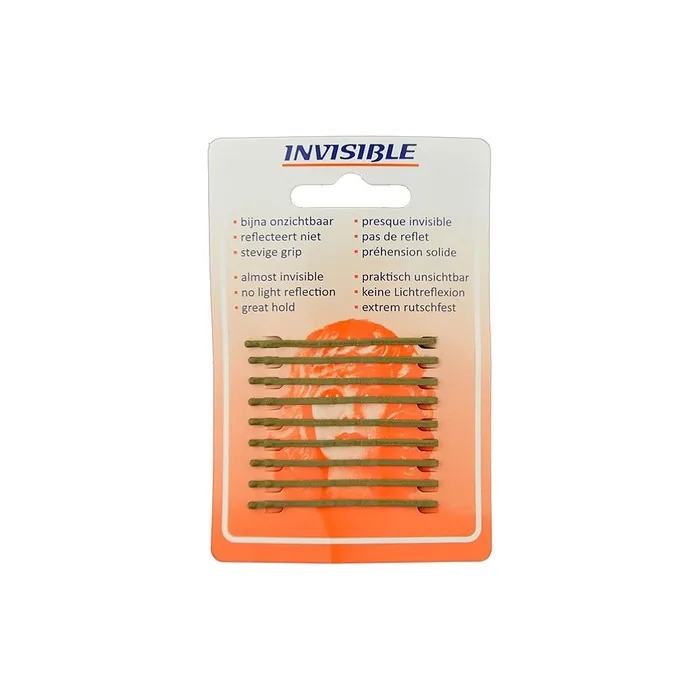 Invisible Coarse Card Hairpins 9 Pieces 50mm Blonde