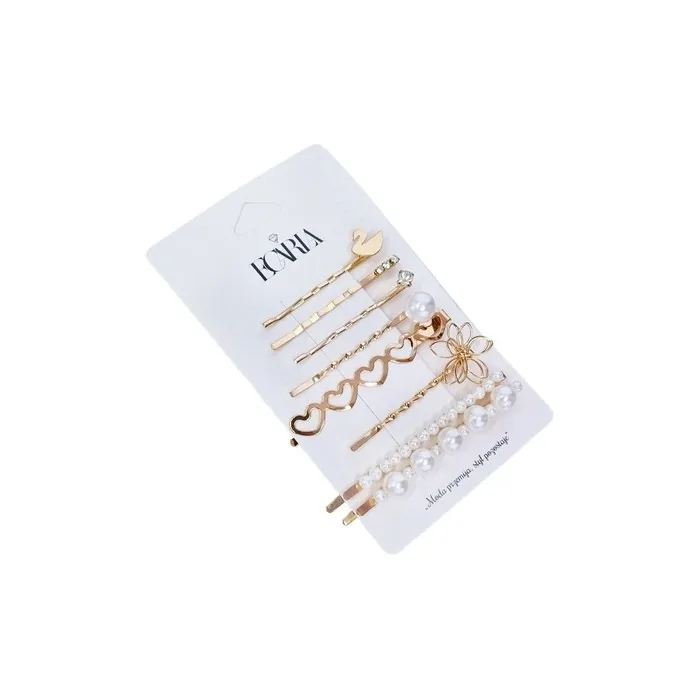 Ecarla Gold Hair Slides Set - Set Of 8 Elegant Gold Hair Slides