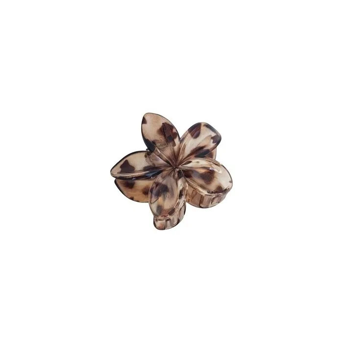 Ecarla Flower-Shaped Hairpin Brown Leopard