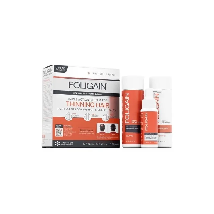 Foligain Triple Action Hair Loss System for Men with 10% Trioxidil