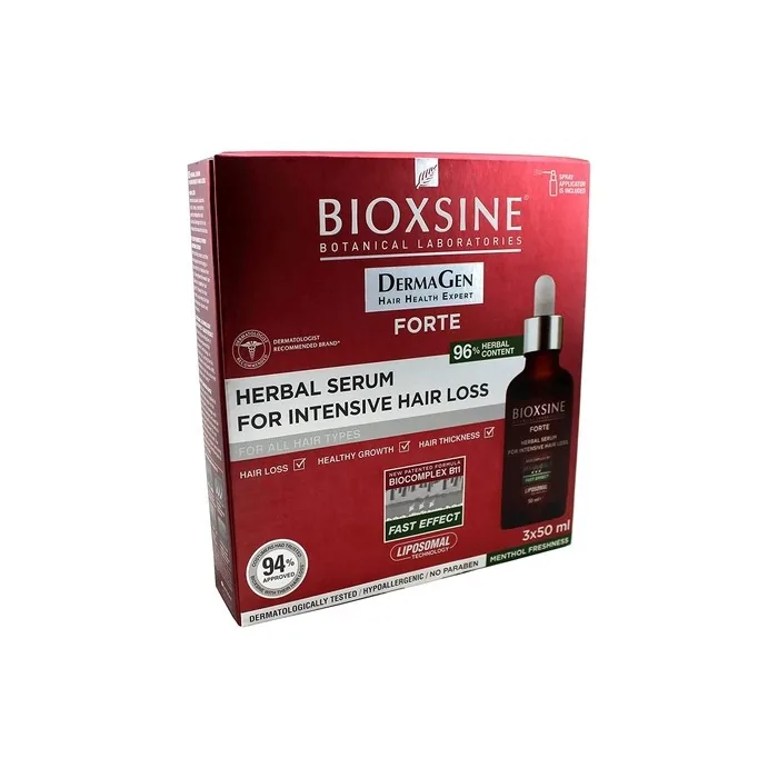 BIOXSINE Dermagen Forte Shampoo Supplement for Hair Loss Bio Complex B11 Mixture 3 x 50ml - Pack of 3