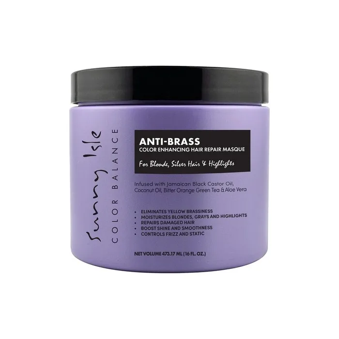 Sunny Isle Anti-Brass Color Enhancing Purple Hair Repair Masque 16oz