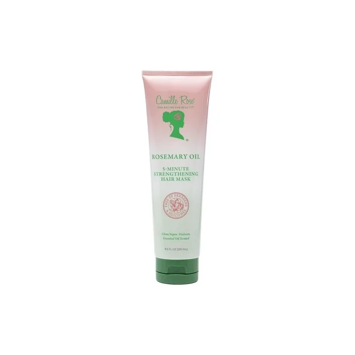 Camille Rose Rosemary Oil 5-Minute Deep Strengthening Hair Mask and Conditioner with Castor, Peppermint, and Rosemary Oils for Hair Growth 8.5 fl oz