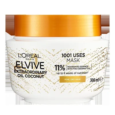 L'Oreal Paris Elvive Coconut Hair Mask 300ml - Nourishing Cream for All Hair Types