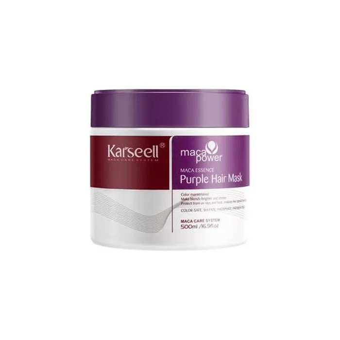 Karseell Maca Essence Purple Hair Mask 500ml - Hydrating Treatment for Blonde and Gray Hair