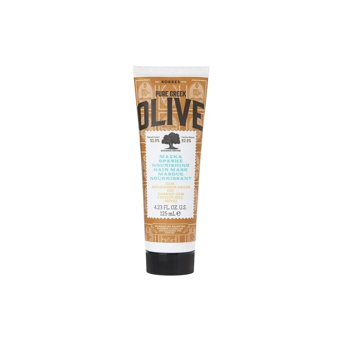 KORRES Natural Pure Greek Olive Nourishing Mask 125ml for Dry Damaged Hair Vegan