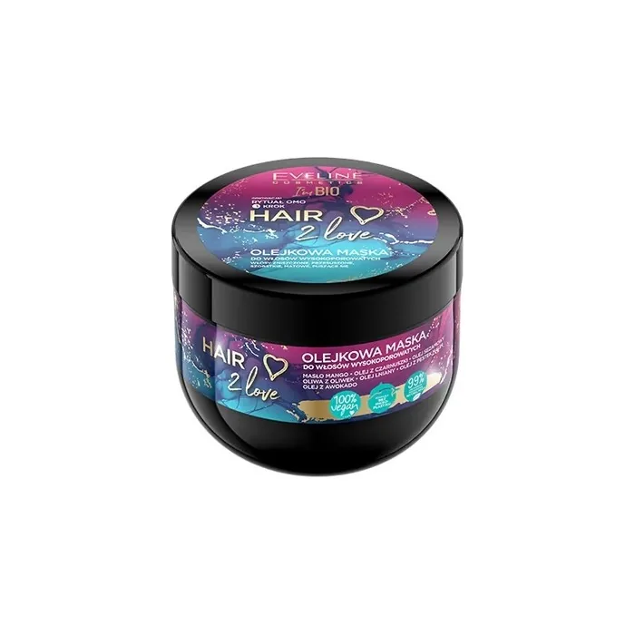 Eveline Hair 2 Love Oil Mask For High Porosity Damaged Dry And Dull Hair 300ml