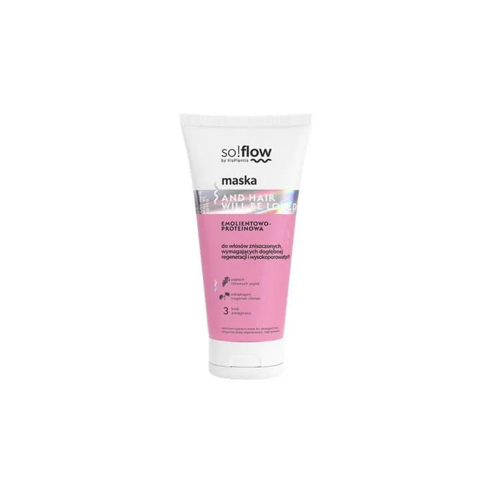 Soflow By Vis Plantis Emollient Protein Mask For Damaged Hair Requiring Deep Re