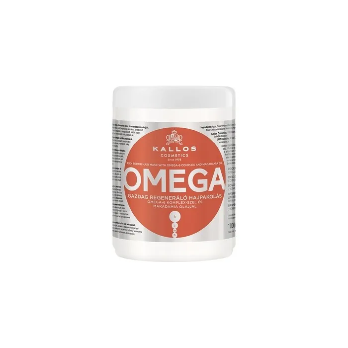 Kallos Omega Rich Repair Hair Mask With Omega-6 Complex And Macadamia Oil - 1000ml