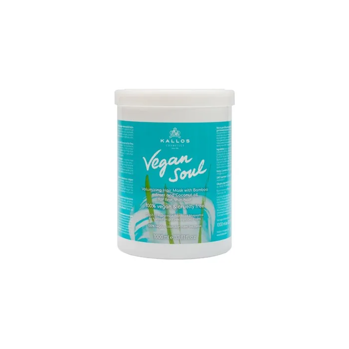 Kallos Vegan Soul Volumizing Mask 1l Moisturizing Hair Mask With Bamboo
