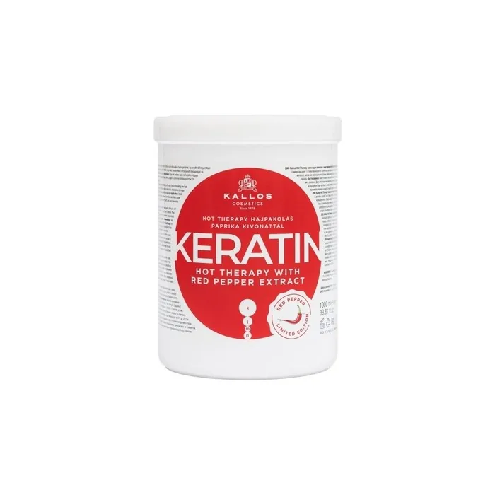 Kallos Keratin Red Pepper Extract Mask 1000ml Nourishing Hair Mask