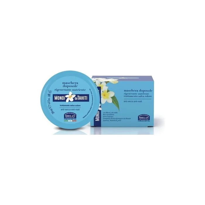Helan Monoi de Tahiti After Sun Hair Mask Regenerating Nourishing Colour-Saving Treatment with Monoi Brazilian Walnut Vitamin B and E