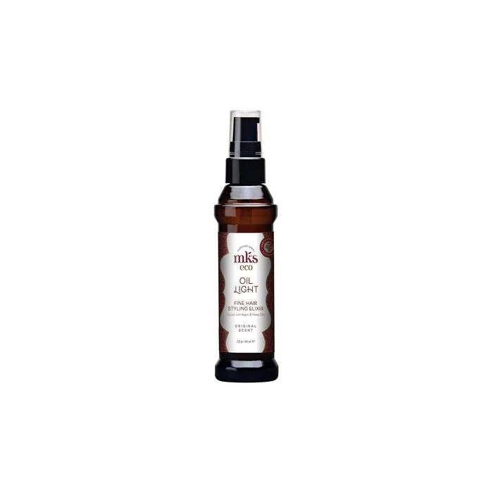 MKS eco Oil Light Original Hair Styling Elixir 2 fl oz - Moroccan Argan Oil, Hemp Seed Oil - Ideal for Fine Hair - Vegan & Cruelty Free