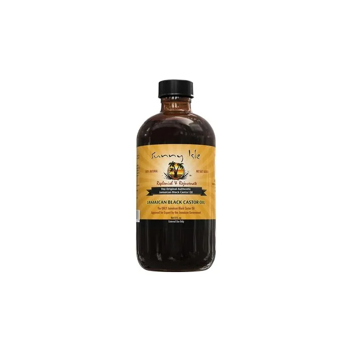 Sunny Isle Jamaican Black Castor Oil 8 fl. oz. 100% Natural Treatment for Hair Scalp and Skin