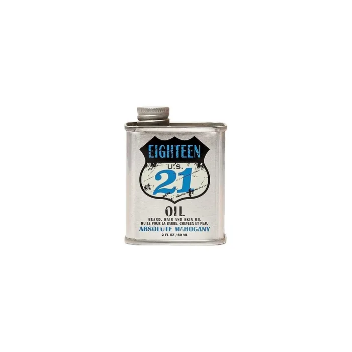 18.21 Man Made Hair Skin and Beard Oil for Men - Premium Tattoo and Mustache Care Products Absolute Mahogany