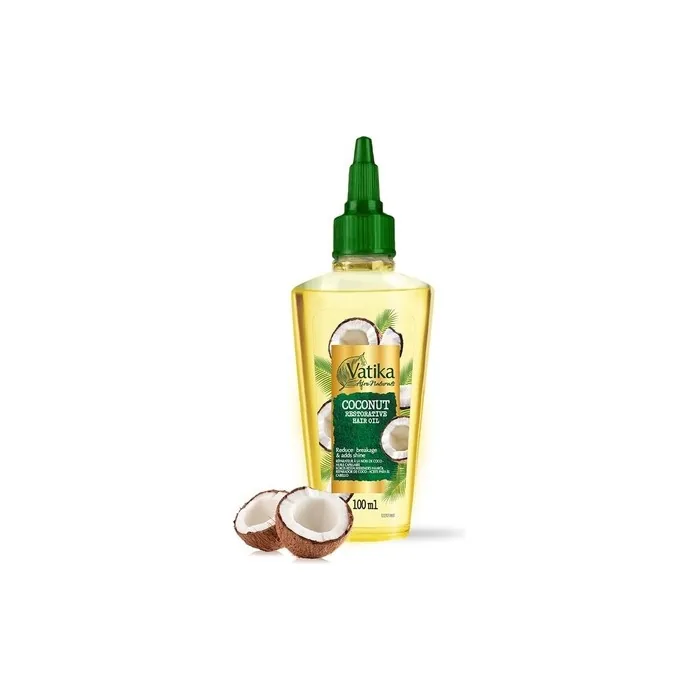 Vatika Afro Naturals Coconut Restorative Hair Oil 100ml Strength Nourishment Boost Health Control Frizz