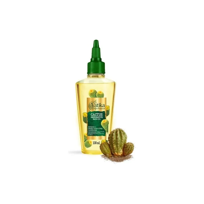 Vatika Afro Naturals Cactus Hair Oil 100ml Hair Care Essential Oil For Healthy Scalp Maintenance And Deep Conditioning