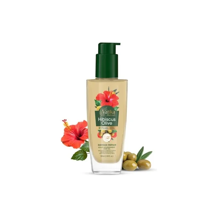 Vatika Naturals Ritual Hibiscus Olive Hair Oil 100ml Non-Sticky Oil for Hair
