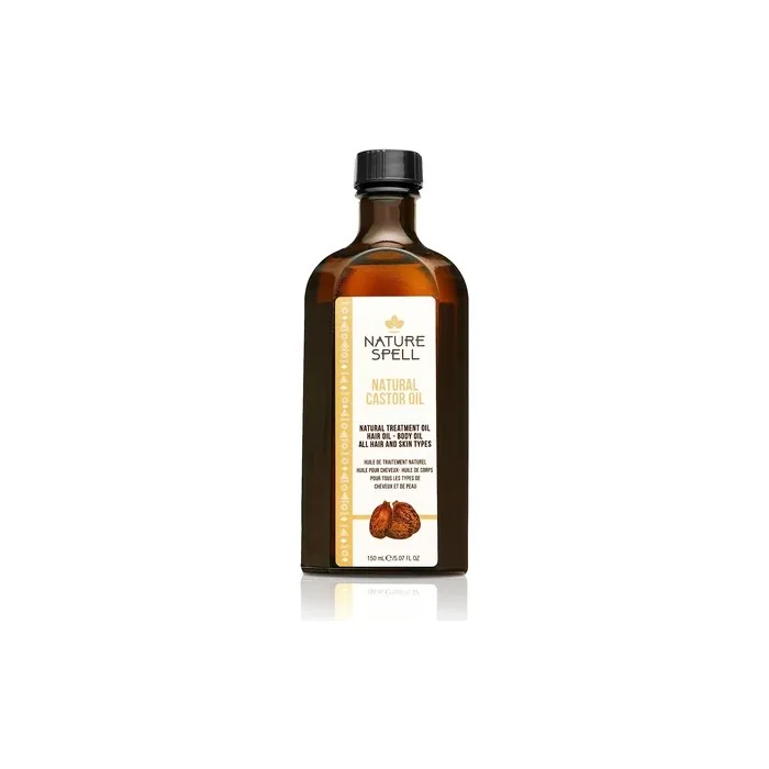 Nature Spell Cold Pressed Castor Oil 150ml - 100% Pure and Natural for Hair Growth, Eyelashes, Eyebrow, and Skin - Made in the UK