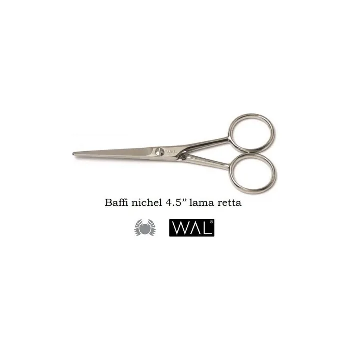 Wal Mustache Scissors Nickel 618 4.5 Inch Straight 1 Piece