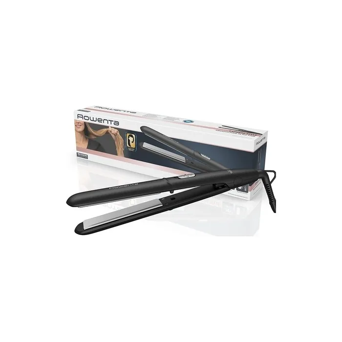 Rowenta SF1810 Express Style Hair Straightener with Ceramic Tourmaline Coating and Extra Long Plates - Black/Silver