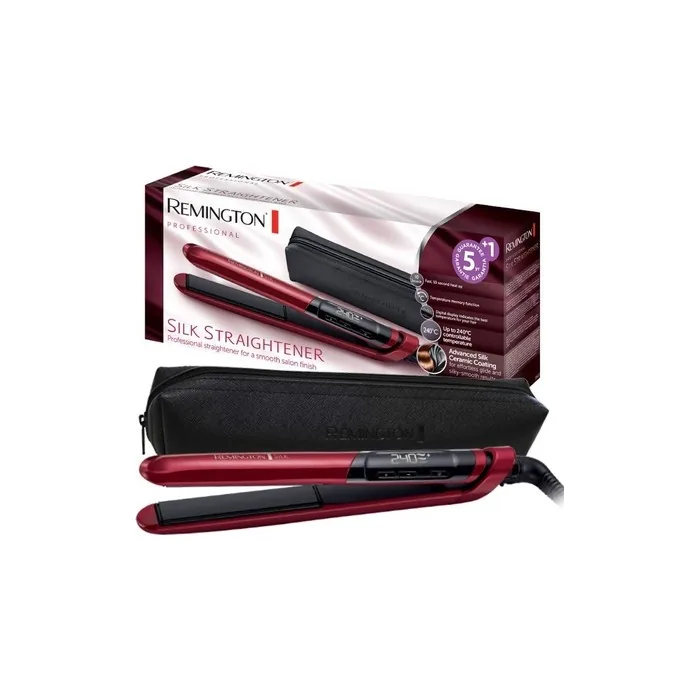Remington Silk Hair Straightener with Double Layer Ceramic Coating and LCD Display 150-235°C - Single