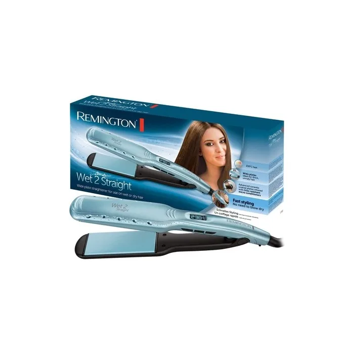 Remington Wet2Straight Wide Hair Straightener with LCD Display and Anti-Frizz Microworkstoffe 140-230°C