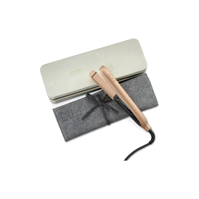 Diva Pro Styling Precious Metals Touch Straightener Rose Gold with Macadamia Argan Oil and Keratin Infused Ceramic Plates PRO201 - Single