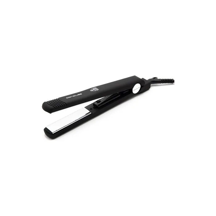 Corioliss C-Style Hair Straightener for Women with Titanium Plates and Temperature Control Black Soft Touch