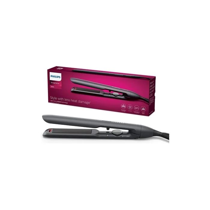 Philips 5000 Series Hair Straightener with ThermoShield Technology Black Model BHS510/00